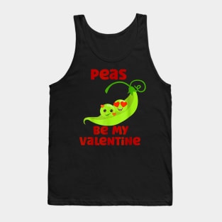 Peas Be My Valentine Two Peas In A Pod Valentines Day Funny Tank Top